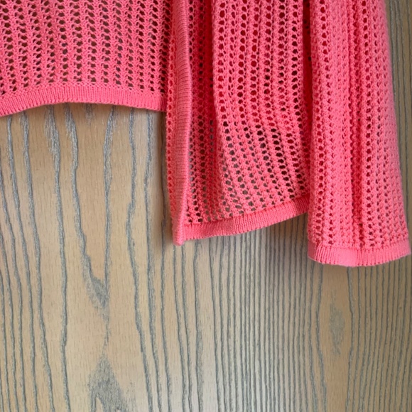 BE BY CHETTA SHORT LIGHTWEIGHT SHRUG SWEATER SIZE L ORANGE 3/4 SLEEVE - Picture 4 of 6